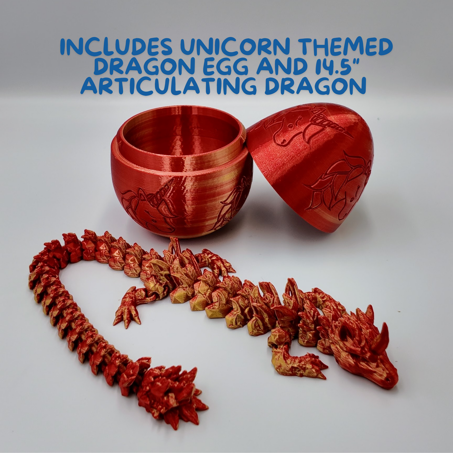 Unicorn Dragon Egg - 14.5" Dragons Articulating Joints - Unicorn Themed