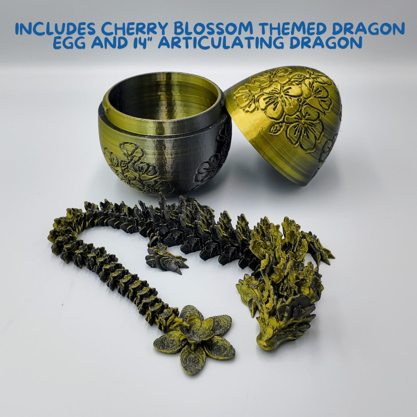 Cherry Blossom Dragon Egg - 14" Dragons Articulating Joints - Cherry Blossom Themed