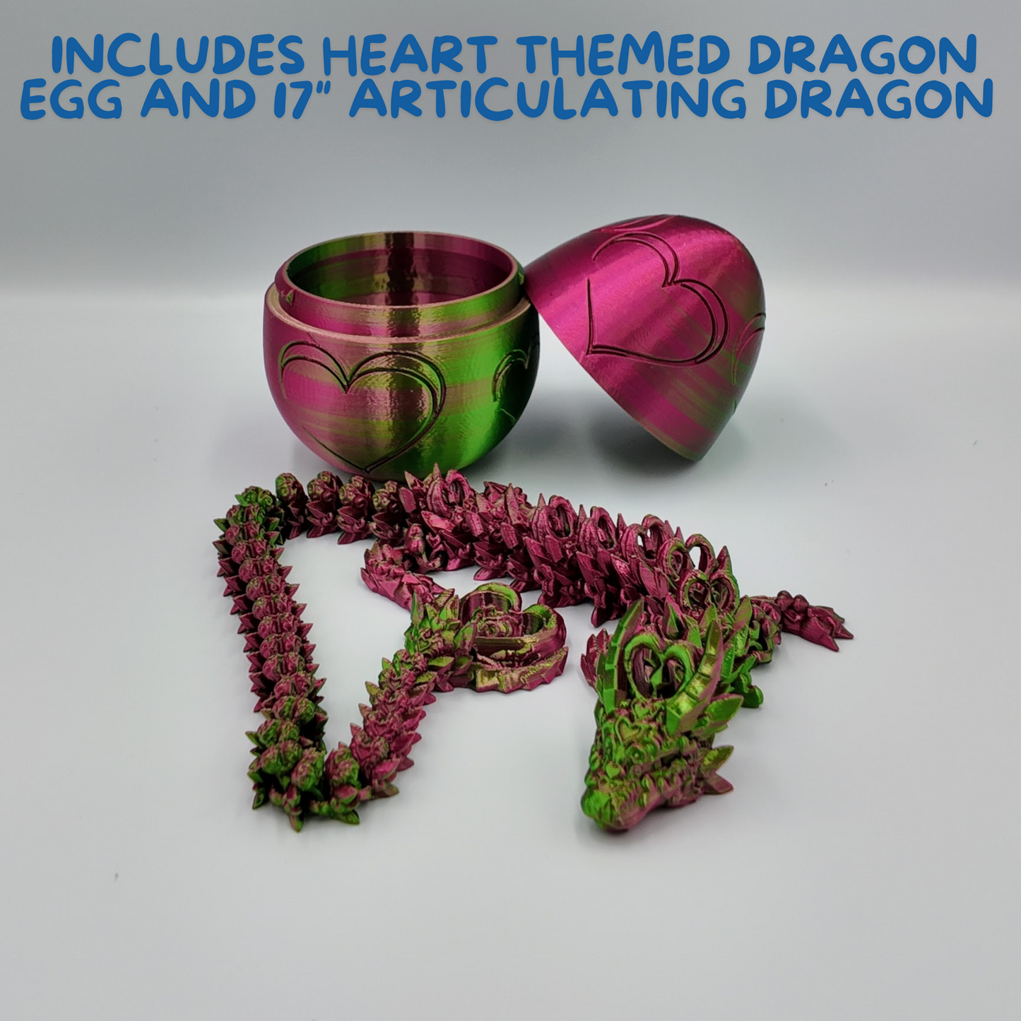 Heart Dragon Egg - 17" Dragons Articulating Joints - Mushroom Themed