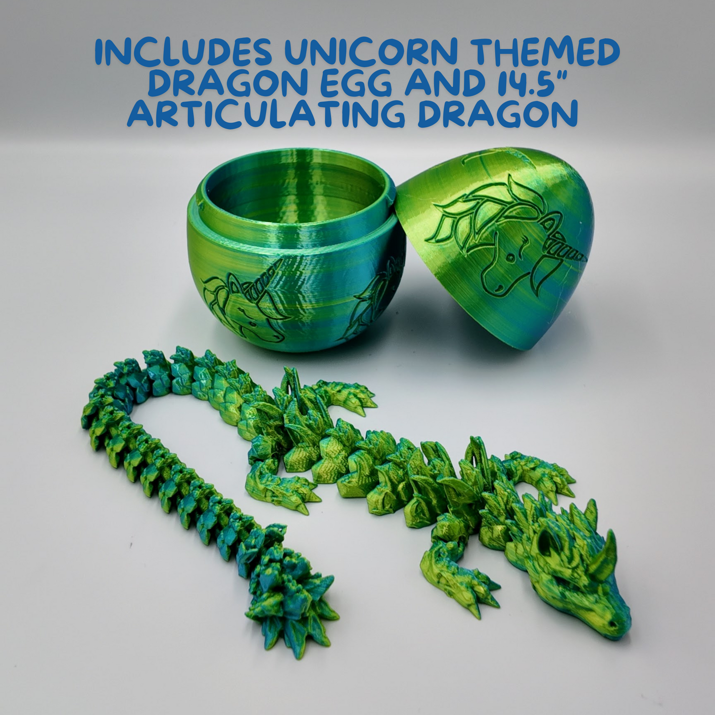 Unicorn Dragon Egg - 14.5" Dragons Articulating Joints - Unicorn Themed