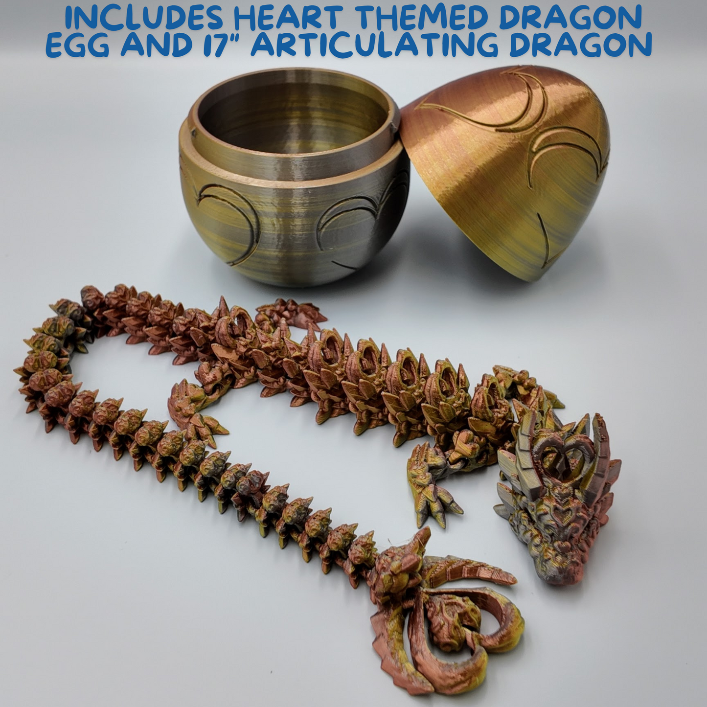 Heart Dragon Egg - 17" Dragons Articulating Joints - Mushroom Themed