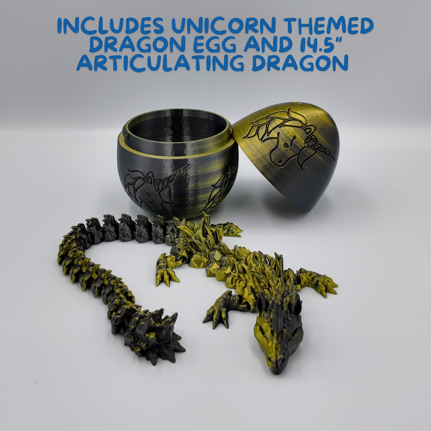 Unicorn Dragon Egg - 14.5" Dragons Articulating Joints - Unicorn Themed