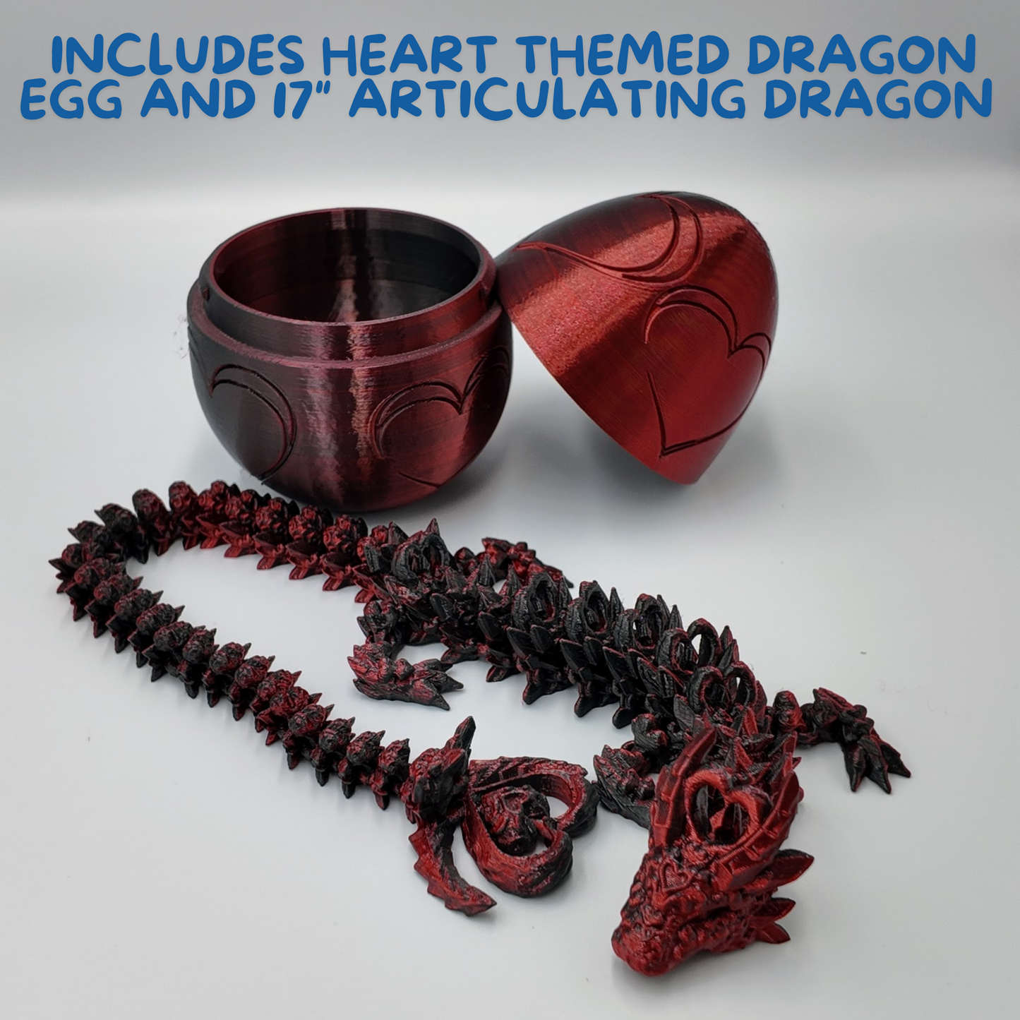 Heart Dragon Egg - 17" Dragons Articulating Joints - Mushroom Themed