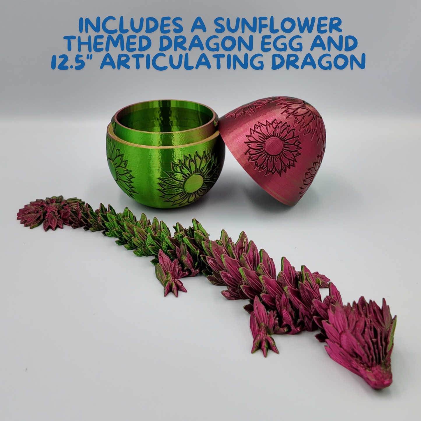 Sunflower Dragon Egg - 12.5" Dragons Articulating Joints - Sunflower Themed