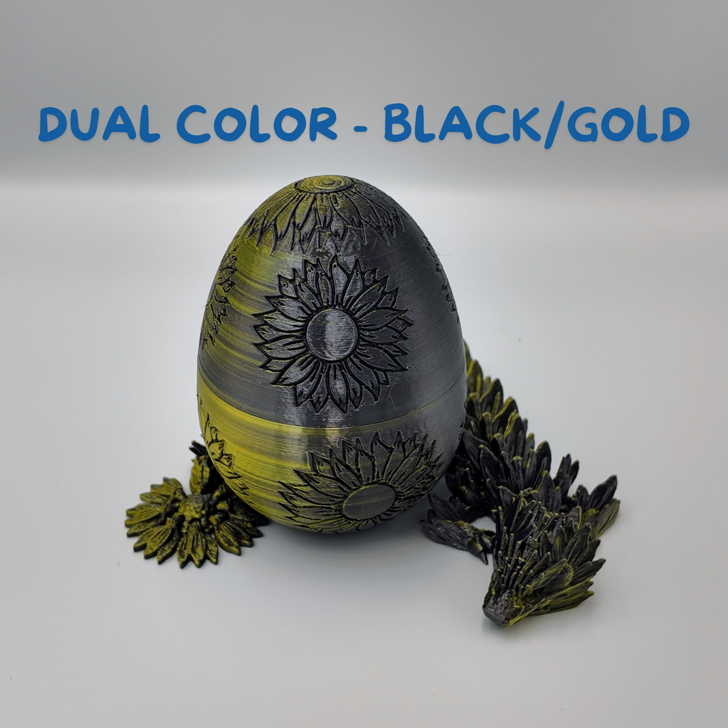 Sunflower Dragon Egg - 12.5" Dragons Articulating Joints - Sunflower Themed