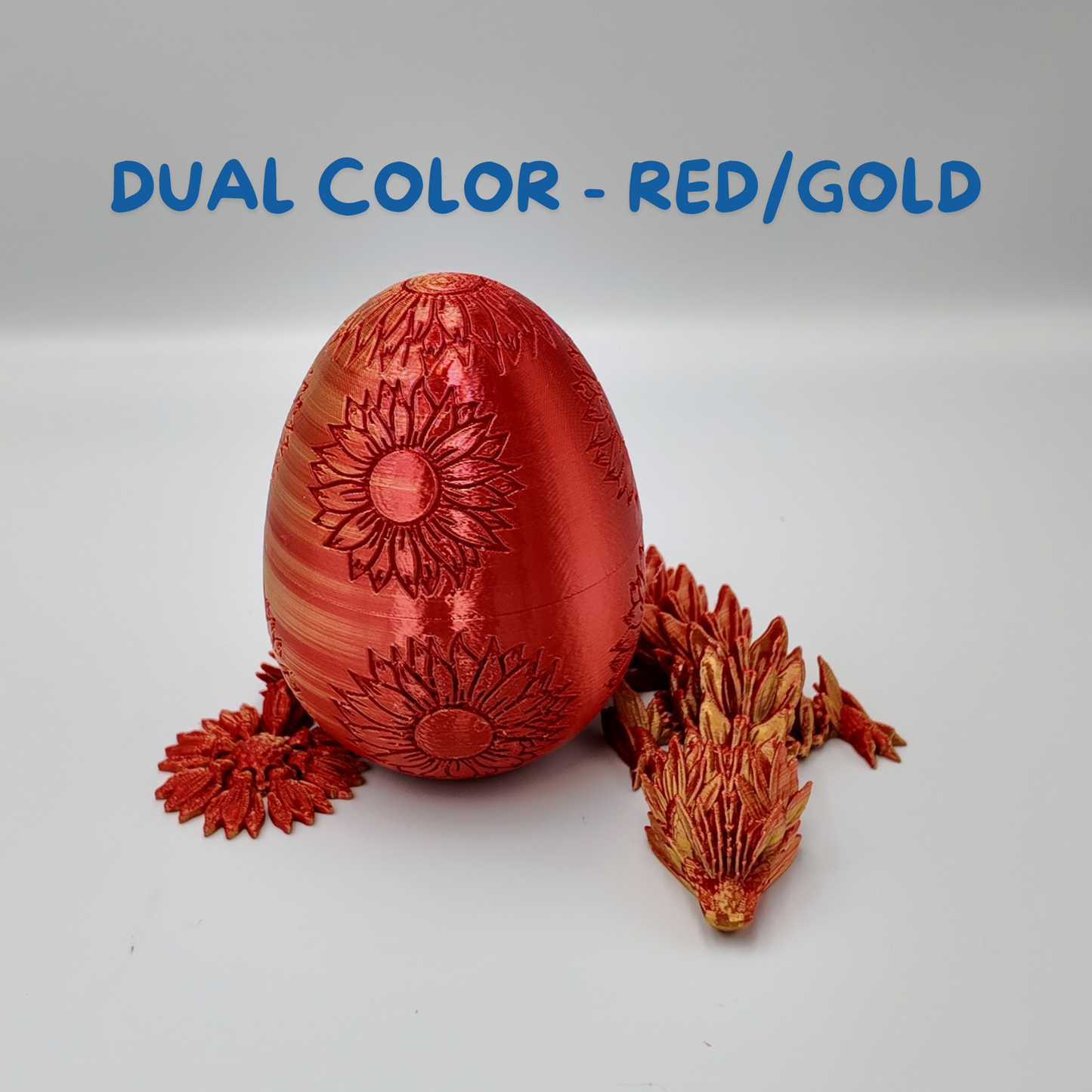 Sunflower Dragon Egg - 12.5" Dragons Articulating Joints - Sunflower Themed