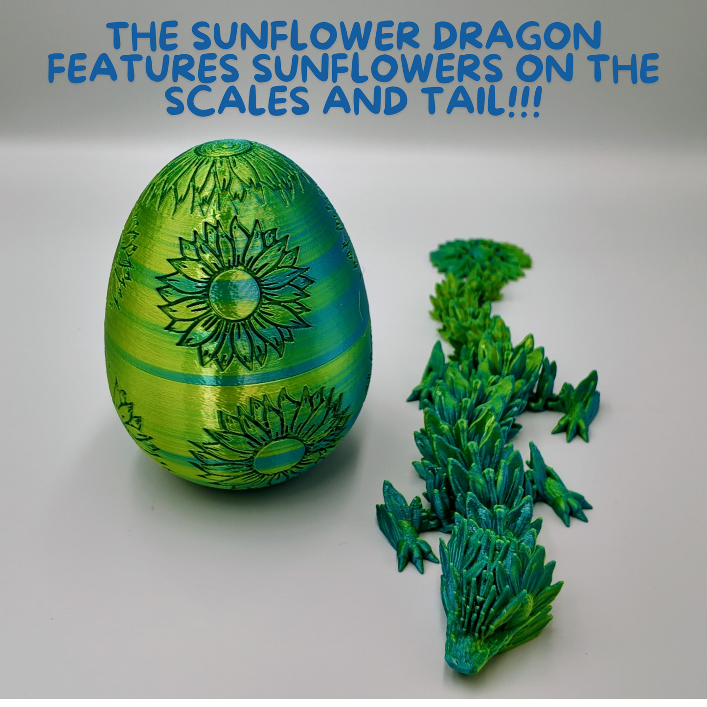 Sunflower Dragon Egg - 12.5" Dragons Articulating Joints - Sunflower Themed