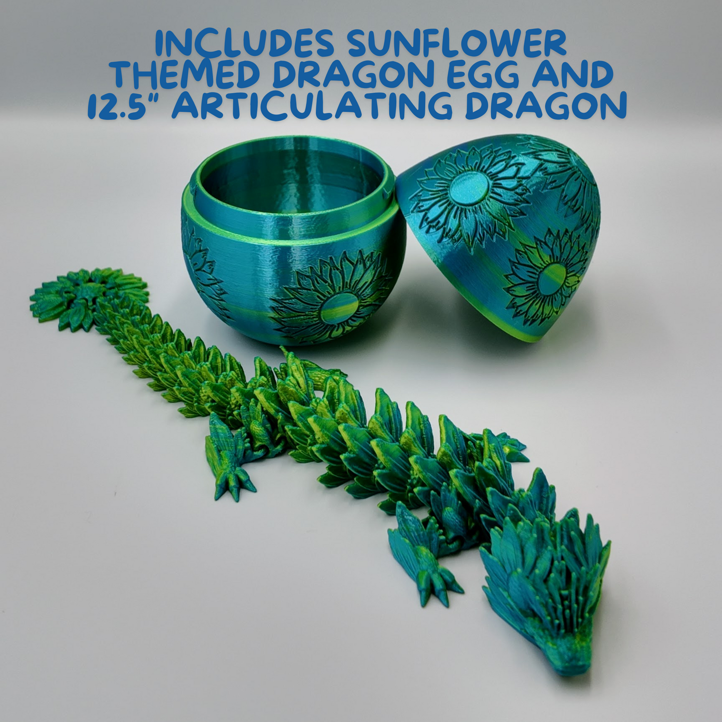 Sunflower Dragon Egg - 12.5" Dragons Articulating Joints - Sunflower Themed