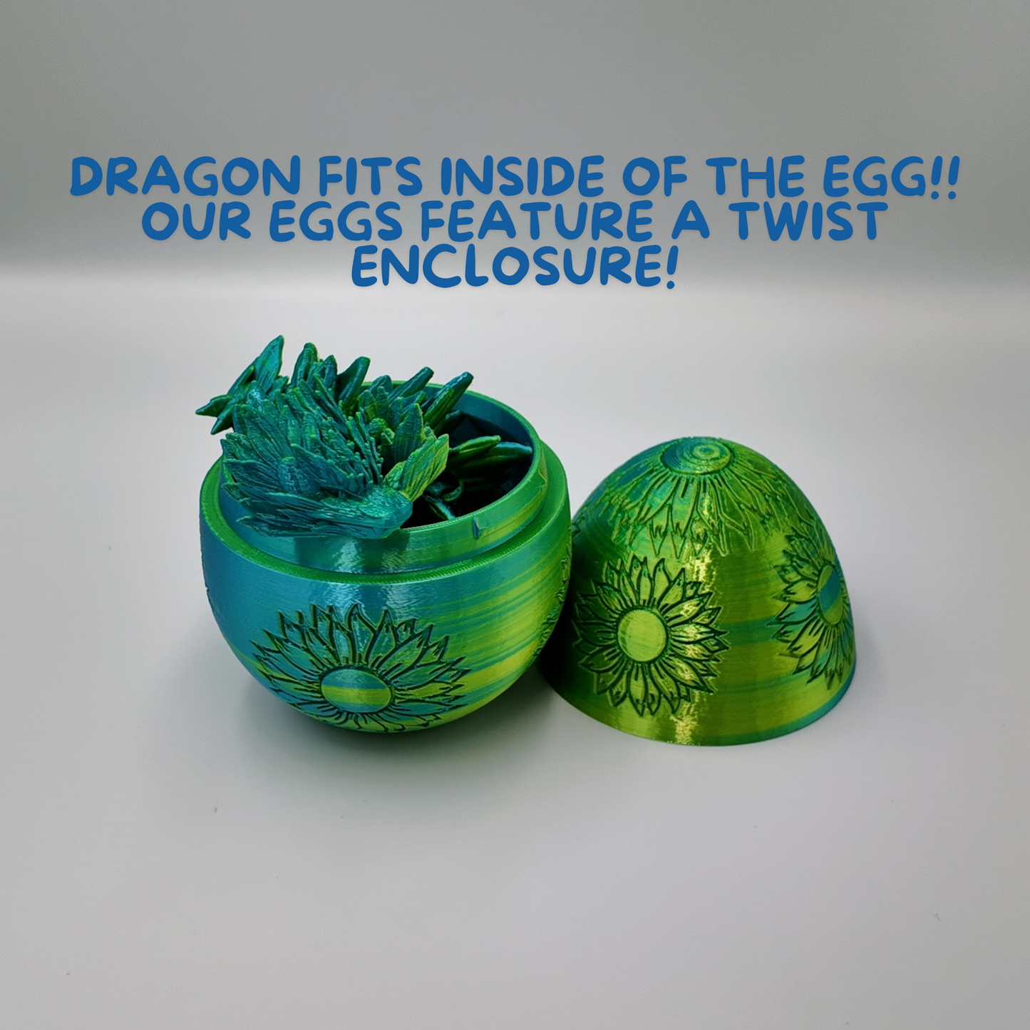 Sunflower Dragon Egg - 12.5" Dragons Articulating Joints - Sunflower Themed