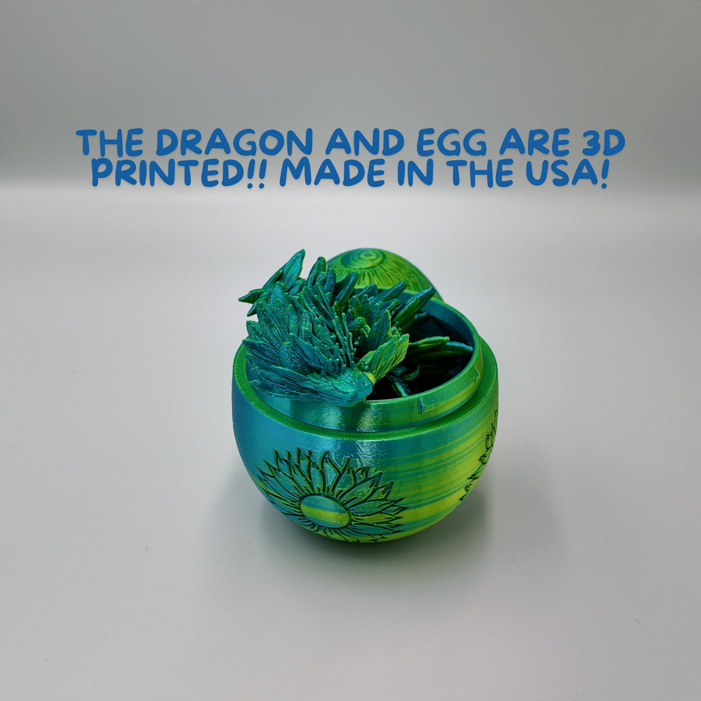 Sunflower Dragon Egg - 12.5" Dragons Articulating Joints - Sunflower Themed