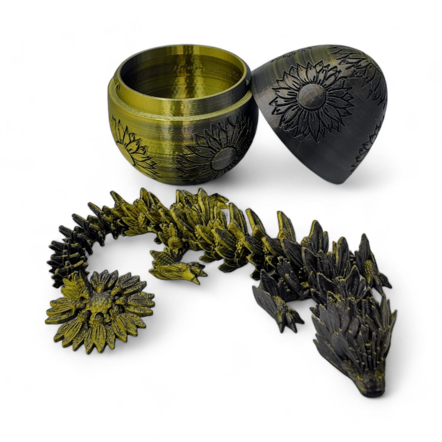 Sunflower Dragon Egg - 12.5" Dragons Articulating Joints - Sunflower Themed