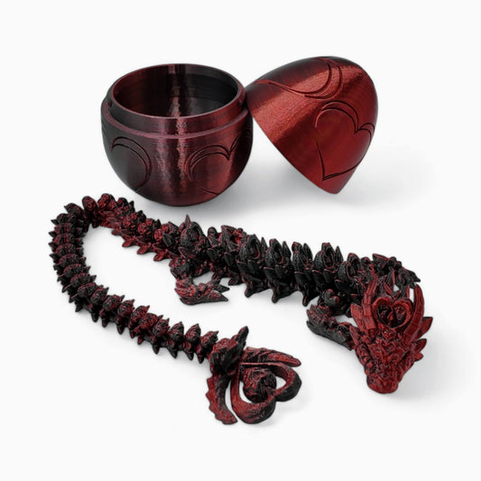 Heart Dragon Egg - 17" Dragons Articulating Joints - Mushroom Themed