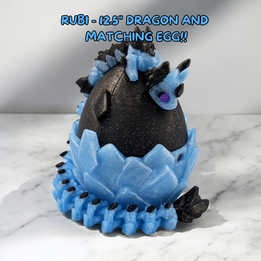 Rubi - 12.5" Fantasy Dragon With Matching Egg