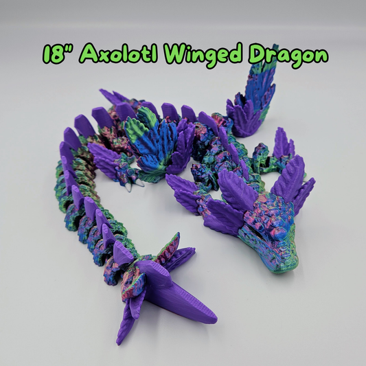 Axolotl Winged Dragon - 18" Adult Dragon Fidget Toy