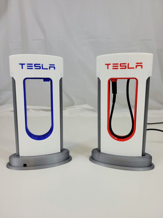 Tesla Desktop Supercharger Replica Charging Station Unique 3D Printed Toy