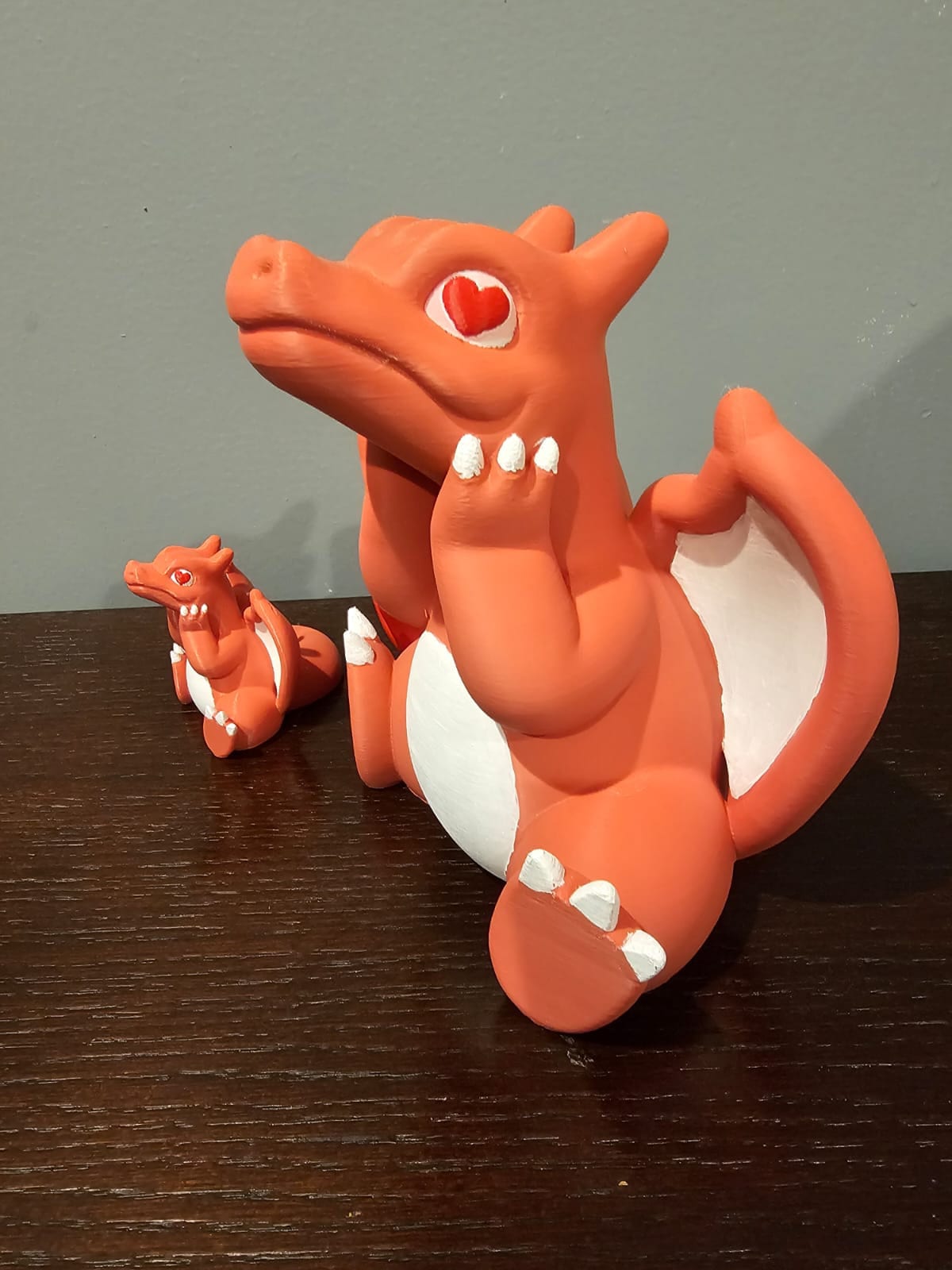 Valentine Charizard With Heart Eyes - Valentine's Day Gift For Her - Pokemon Rose Petal Action Figure - 3D Printed Charmander Chameleon Toy