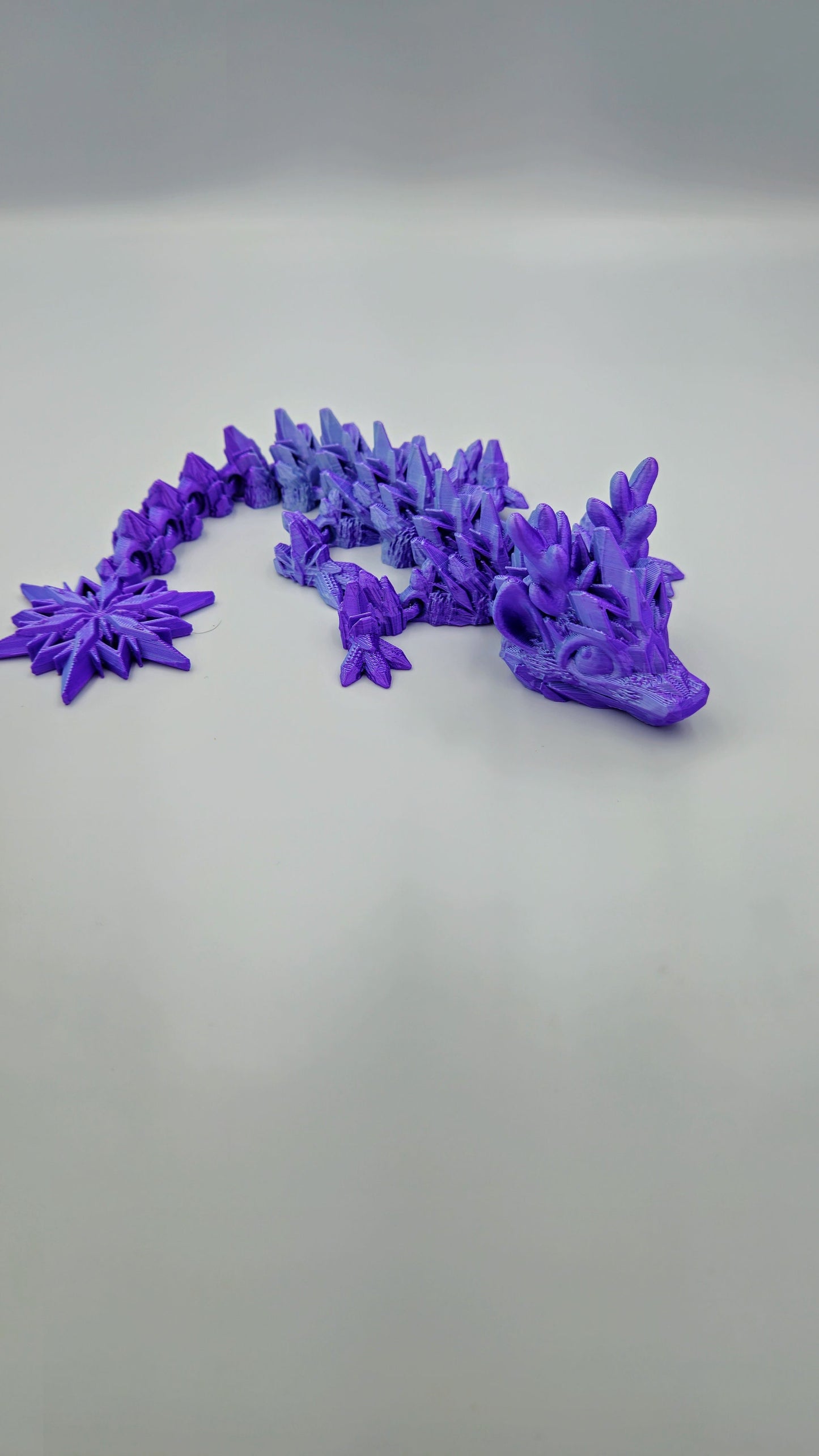 Winter Dragon Articulating Fidget Toy - Flexi Dragons Flexible ADHD, Autism, Relief Anxiety - Articulated Joints for Kids and Adults