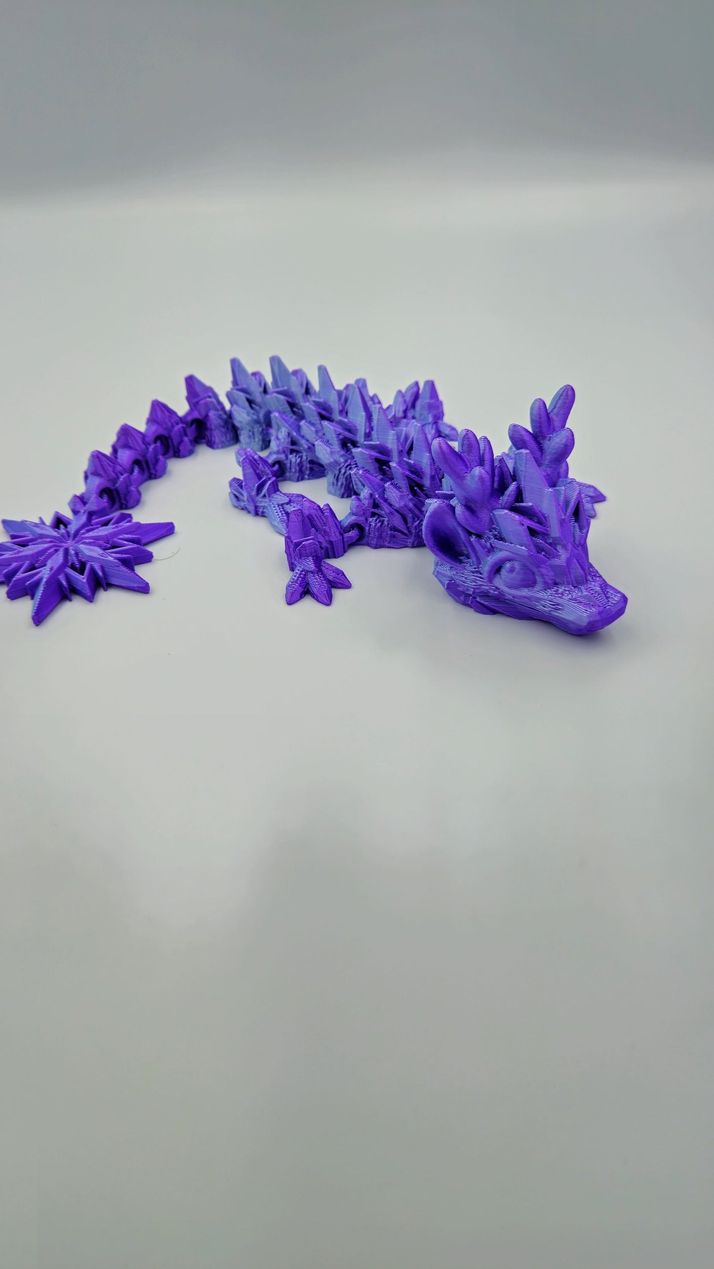 Winter Dragon Articulating Fidget Toy - Flexi Dragons Flexible ADHD, Autism, Relief Anxiety - Articulated Joints for Kids and Adults